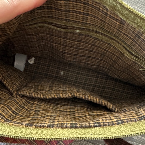 Bella Taylor Quilted Patchwork Tote Bag - Red, Green, Tan - Picture 5 of 6